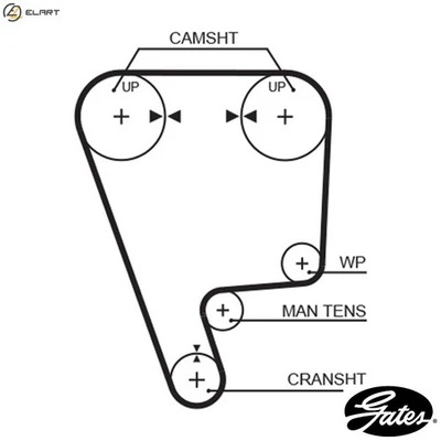 TIMING BELT T227RB FOR HONDA CIVIC/Hatchback/Fastback CRX/III D16Z2/D16Z6 1.6L - Image 1 of 4