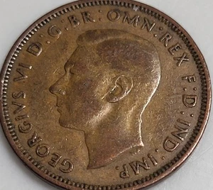 1945 Great Britain ½ Penny Free Shipping - Picture 1 of 4