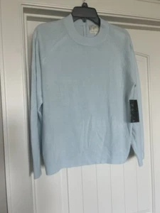 Debbie Morgan Women’s Baby Blue Sweater Raglan Sleeves Zip Back Sz XL * - Picture 1 of 9