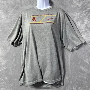 Nike USC Trojans Shirt Mens XL Gray FitDry College Football Graphic Tee - Picture 1 of 8