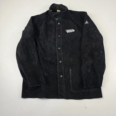 Chaqueta Eléctrica Lincoln Para Hombres XL Negra Cuero Resistente Soldadura FR Abrigo de Trabajo Foto 1 de 4