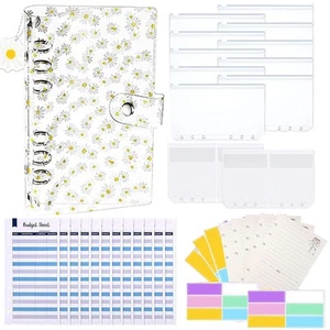 36-Piece A6 Binder PVC Cover with 10 Clear Binder Pockets, Budget Planner Org... - Picture 1 of 6