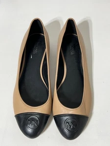 MK Michael Kors ballet flats women 8M brown black cap toe slip on - Picture 1 of 8