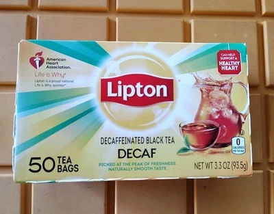 Bolsas de té negras Lipton, descafeinadas, 50 unidades X2 EXP 4/25 Foto 1 de 4