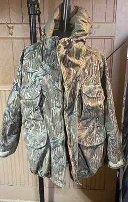 Cabela's Jacket Mens Large Camo Mossy Oak Tree Bark Camo Hooded Waterfowl - Image 1 of 4