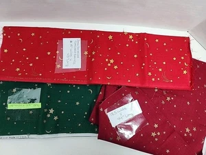 Lot Of 3 Joan Kessler Celestial Stars Moon Cotton Sewing Craft Quilting 90s Y2k - Picture 1 of 18