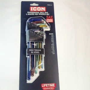 Icon Professional Ball End Llave Hexagonal en Forma de L JUEGO SAE 13 piezas MCBHLS13 (Nº 7/64) - Imagen 1 de 7