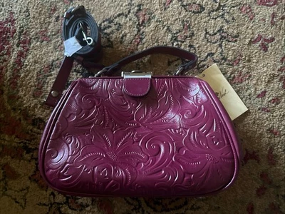 Patricia Nash Gracchi Leather Satchel Magneta Nwts - Image 1 of 4