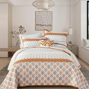 Quilts Queen Size, Floral 100% Baumwolle Quilt Bettwäsche Set Landhaus Steppbetten... - Bild 1 von 7