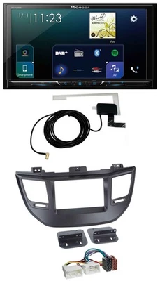 Pioneer 2DIN DAB USB MP3 Bluetooth Autoradio für Hyundai Tucson ab 15 schwarz - Bild 1 von 4