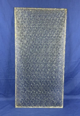 C.1920 Chicken Wire Glass WINDOW PANE w/ Pressed Florentine Privacy Side - Image 1 of 4