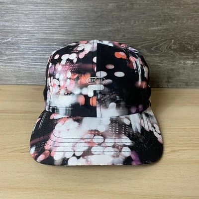 Gorra deportiva Fila con correa trasera para mujer talla única negra rosa blanca patrón de tenis Foto 1 de 4