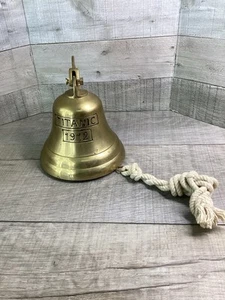 Brass TITANIC 1912 5.5" Wall Mounted HANGING BELL SHIP Made in India - Picture 1 of 3