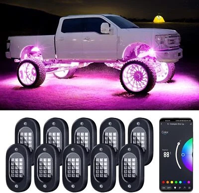 LED & GB Rock Lights for Trucks , For UTV with App Control , Flashing Music Mode - Image 1 of 4