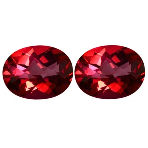 4,37 quilates (2 piezas) Precioso PAR A JUEGO Forma ovalada (9 x 7 mm) Sorbete de salmón Topacio - Imagen 1 de 1