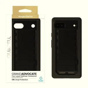QUIKCELL Google Pixel 6a GRAND ADVOCATE Dual-layer Kickstand Case ARMOR BLACK - Picture 1 of 4
