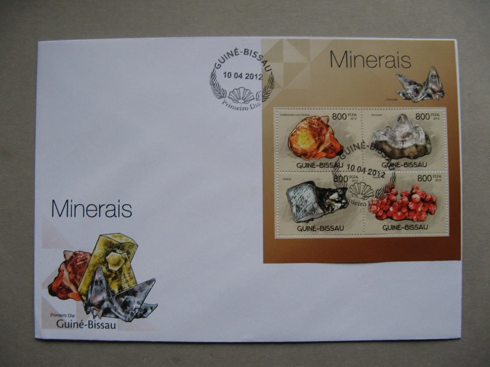 GUINEA-BISSAU, cover FDC 2012, S/S minerals - Image 1 of 1