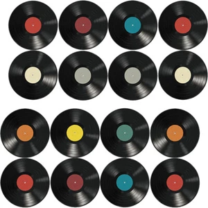 16 Pcs Vinyl Record Stickers Plastic Records for Decorations Peel and - Picture 1 of 12