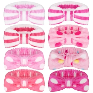 8 Pcs Striped Spa Terry Cloth Headbands - Face Wash, Skincare, and Makeup Headba - Picture 1 of 13