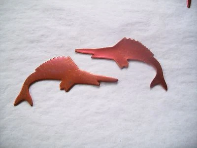 10 Pcs. Raw Copper Blanks, Stampings - SWORDFISH SHAPE - Image 1 of 3