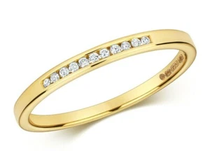 Real Diamond Eternity Ring Channel Set Solid 9ct Yellow Gold - Picture 1 of 5