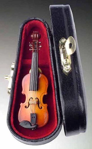 Miniature VIOLIN PIN Musical Instrument Replica, 3" Long, Superb Detail - Image 1 of 1