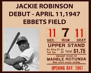 Jackie Robinson - Debut Wall Art Poster - 8"x10" Color Photo - Picture 1 of 1