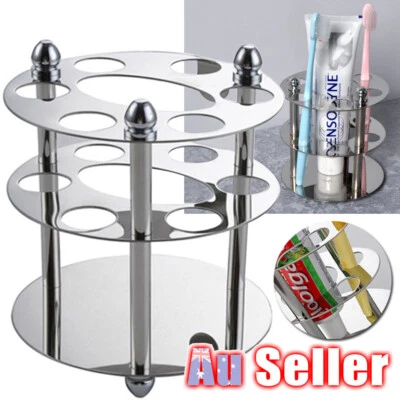 Stainless Steel Wall Mounted Stand Toothbrush Holder Toothbrush Storage Bathroom - image 1 of 4