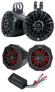 (2) Memphis TLN65FE Speakers+Tower Speakers+Bluetooth Amp Fits Honda Talon 2019+ - Picture 1 of 12
