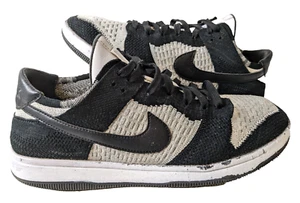 Nike Dunk Low Men's Flyknit Sneakers Shoes Size 10.5 Panda White Black Wolf Grey - Picture 1 of 13