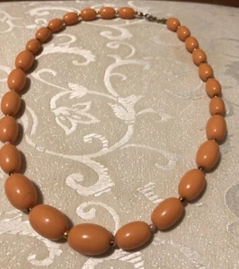 Vintage Jewelry Women’s Necklace Peach Tone Stones Choker Type - Picture 1 of 4