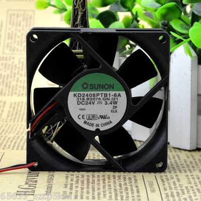 SUNON KD2408PTB1-6A DC 24V 3.4W  2-wire 80x80x25mm Case Cooling Fan - Image 1 of 4