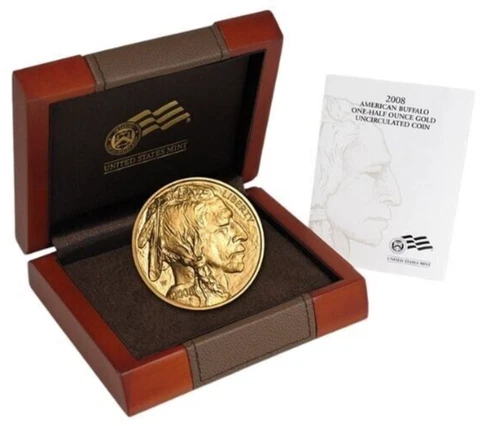 2008 ~ AMERICAN BUFFALO ~ 1/2 OZ. 99.99 24KT GOLD GEM ~US MINT~ $ 2,499.88 ~ OBO Cover
