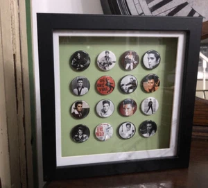 Elvis Presley - Button Pin Badge Frame Gift Memorabillia - King of Rock n Roll - Picture 1 of 8