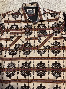 Nomad Craft Flow Latte Espresso Aztec Twill Shacket Southwestern Buttons Men XL - Picture 1 of 9