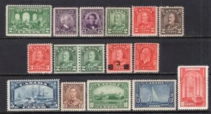 Kanada 1927-1938 meist GV Auswahl 16 Briefmarken postfrisch CV 130 $ - Bild 1 von 1