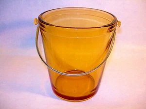 ~ CLASSY VINTAGE FOSTORIA GLASS ICE BUCKET AMBER COLOR PERFECT BAR ACCENT ~ - Picture 1 of 5