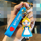 New Disney Princess Alice Cartoon 3D PVC Bags Hanger Pendant Keychains Key Rings