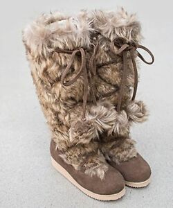 New Girls Joyfolie Lace Zip Up Suede Fur Pom Pom Dress Boots Shoes Holiday 8