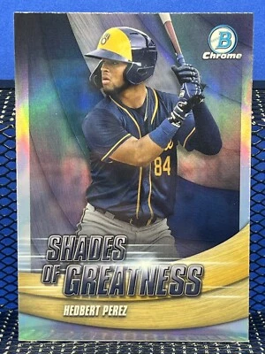 2022 Bowman Chrome HEDBERT PEREZ Shades Of Greatness Milwaukee Brewers - Image 1 of 2