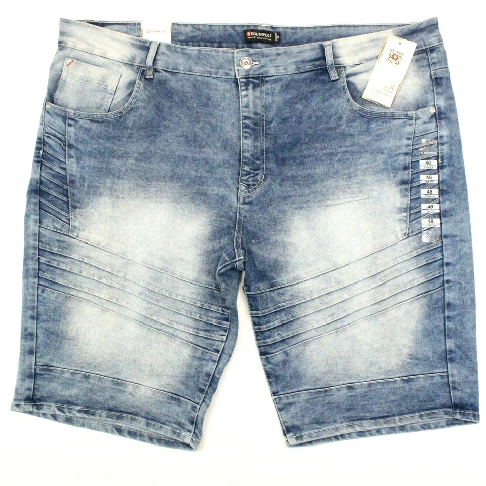 Men's Southpole Active Flex Jean Shorts (19127-3227) Light Sand Blue - 48