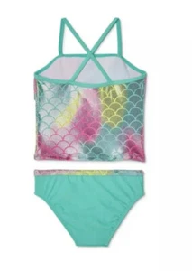 Wonder Nation Baby Toddler Mermaid Scales Tankini 2 Piece Swimsuit Set 12M Girls - Picture 1 of 2