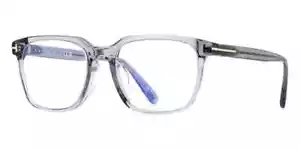 Tom Ford TF5818-F-B 020 Clear Grey Plastic Eyeglasses Frame 53-19-145 Blue Block - Picture 1 of 3