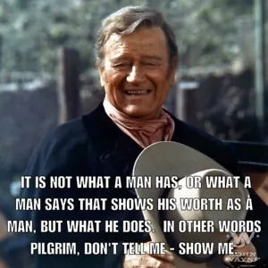 "Magnete frigorifero John Wayne Quote 3 1/2 ""X 3 1/2" - Foto 1 di 1