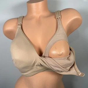 A Pea in the Pod 38 E Bra Comfort Wireless Nursing Maternity Beige Snap Off - Picture 1 of 10