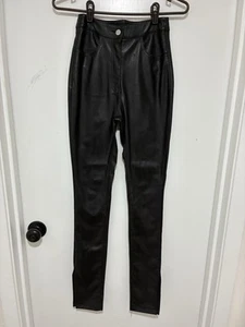 Faux Leather High Cut Jeans - Picture 1 of 4