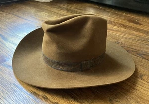 Vintage Biltmore Silber Schnalle Hut Western Cowboy Größe 7 1/8 Braun Kanada - Bild 1 von 10