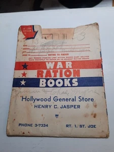 Vintage 1943 War Rations Book With stamps Hollywood General Store St. Joseph, MI - Picture 1 of 7
