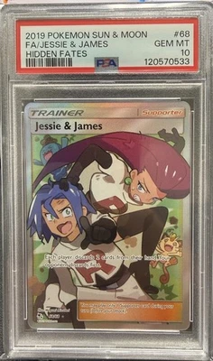 2019 Pokemon Sun & Moon Hidden Fates #68 FA/Jessie & James Hidden Fates PSA 10 - Image 1 of 2