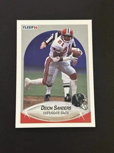 Fleer Deion Sanders 1990 *Errore di stato* #382 Atlanta Falcons (Q) - Foto 1 di 2